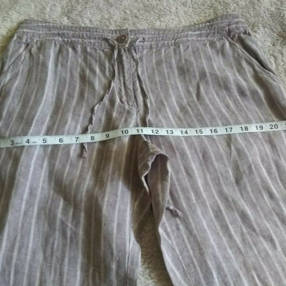 Tommy Bahama Tamil Striped 100% Linen Pants in Taupe - Picture 8 of 8